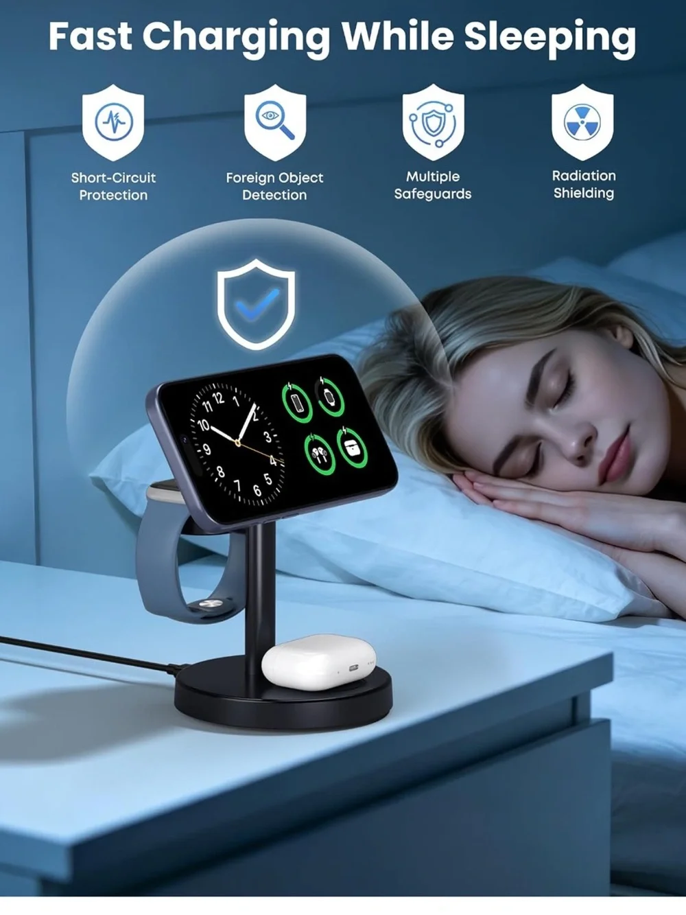 3 in 1 fast wireless charging station for apple 15W strong magnetic charging